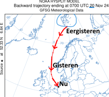 Foto gemaakt door Bas van de B. via Wetterzentrale.de - IJskoude lucht kwam vanuit brongebied Spitsbergen