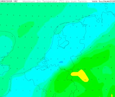 Record temperatuurcontrast bij LMG van maar liefst 13 graden op enkele tientallen kilometers afstand Record temperatuurcontrast bij LMG van maar liefst 13 graden op enkele tientallen kilometers afstand