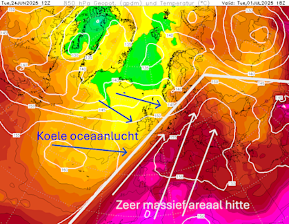 Foto gemaakt door Wetterzentrale.de - Bijna gans Europa in de ban van de hitte Foto gemaakt door Wetterzentrale.de - Bijna gans Europa in de ban van de hitte