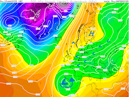 Foto gemaakt door Wetterzentrale.de - Klassiek hogedrukgebied boven Scandinavië 