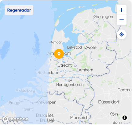 Radarbeeld van 14:20 van onze website.