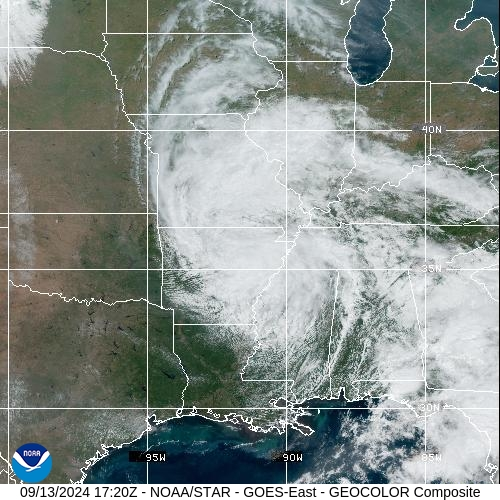 Foto gemaakt door NOAA - Tropische storm Francine boven het Amerikaanse vasteland