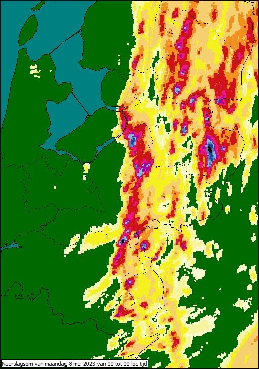 Foto gemaakt door DTN - De buien vielen gisteren vooral in de oostelijke helft van het land. 