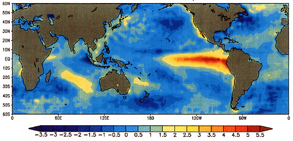 Foto gemaakt door NOAA - Na met korte onderbrekingen drie jaar van de partij te zijn geweest, is La Niña nu eindelijk voorbij. In de tussentijd loopt warme broertje El Niño zich warm.