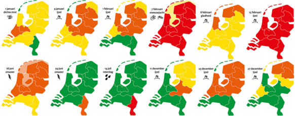 Foto gemaakt door het KNMI - In 2021 werd maar liefst 12 keer een code oranje of rood afgekondigd door het KNMI. 