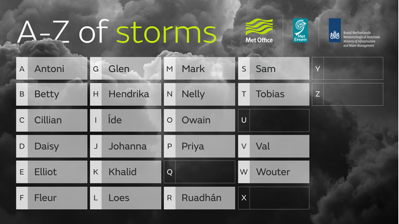 Foto gemaakt door Met Office - De namen voor het stormseizoen van 2022 - 2023