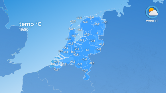 Foto gemaakt door weer.nl - Bijna overal vorst.