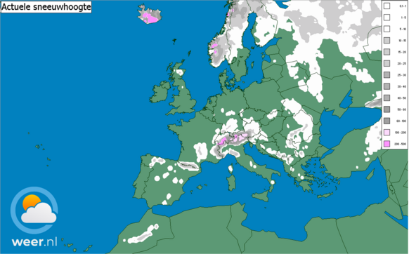 Op dit moment is er vooral in Noord- en Oost-Europa een groot gebrek aan sneeuw. Het kan nóg erger, vorig jaar lag de sneeuwgrens nog dieper Rusland in.