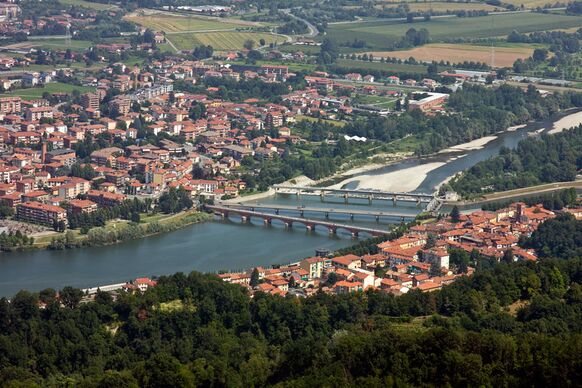 Foto gemaakt door Alessandro Vecchi - San Mauro Torinese - Het waterpeil in de rivier Po is nog steeds erg laag. 