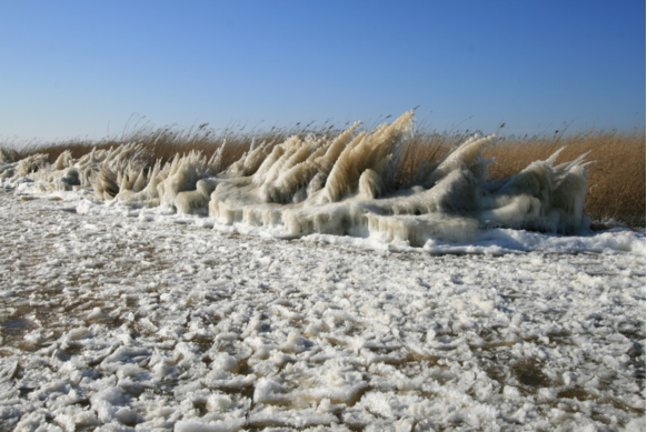 Foto gemaakt door Jannes Wiersema - Roodeschool - IJssculpturen aan de randen van het water, eind maart 2013. 