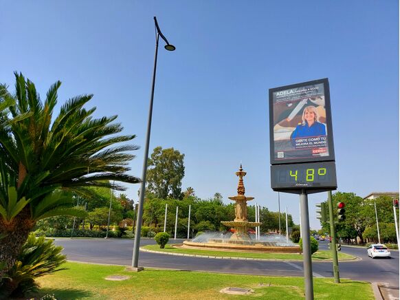 Foto gemaakt door Jelmer van der Graaff - Sevilla, Spanje - Vorig jaar kwam het in juli ook al tot extreme hitte in delen van Spanje, met lokaal temperaturen van meer dan 45 graden. 