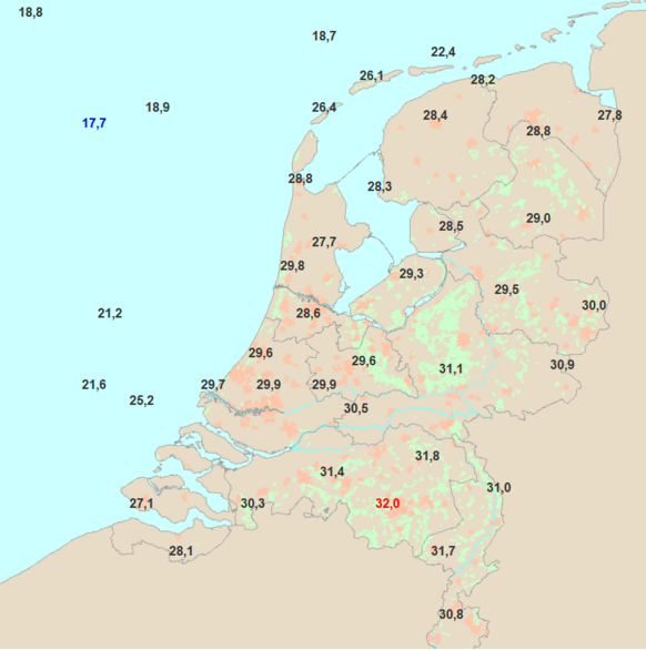 Foto gemaakt door Weer.nl - Hilversum - Voor de buien uit is het vandaag erg warm geworden.