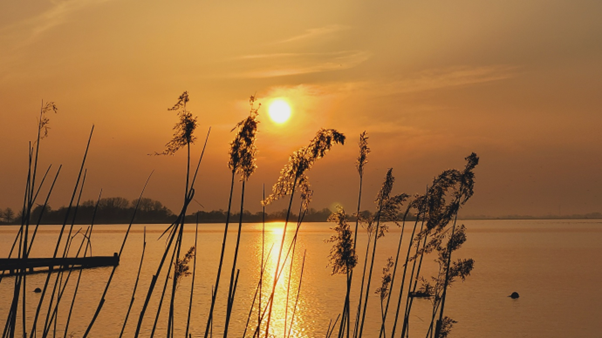 Foto gemaakt door Tonny de Vries - Steendam - Zonsondergang boven het schildmeer bij Steendam 