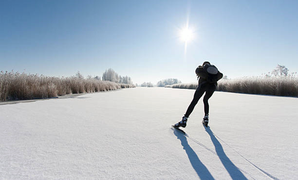 Foto gemaakt door Getty Images - Schaatser op natuurijs