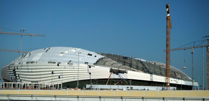 Foto gemaakt door Matt Kieffer (https://www.flickr.com/photos/mattkieffer/33318887528) - Al Wakrah Stadium (Doha, Qatar) - Een van de vele nieuwgebouwde stadions voor het WK in Qatar.