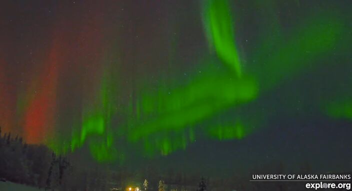 Foto gemaakt door explore.org - Fairbanks, Alaska - Het noorderlicht afgelopen nacht in Alaska. Foto gemaakt door explore.org - Fairbanks, Alaska - Het noorderlicht afgelopen nacht in Alaska.