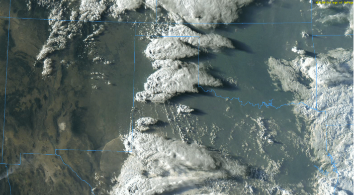 Foto gemaakt door Weather.gov - Texas - Wolkenvorming boven Texas op woensdagmiddag 23 april.