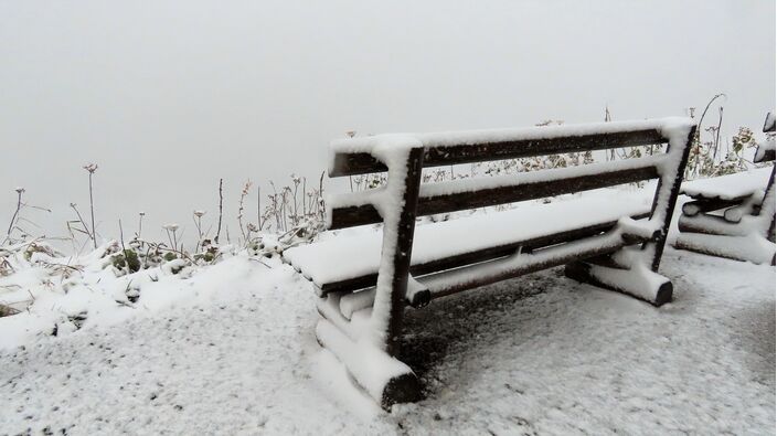 Foto gemaakt door Hans ter Braak - De eerste sneeuw van het seizoen op 2000 meter hoogte in het Kleinwalsertal. 