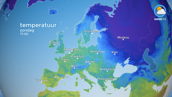 Foto gemaakt door Weer.nl - Bij ons wil het met de winter maar niet vlotten, maar zó heel ver weg is de extreme kou nu ook weer niet. Noordoost-Europa bevond zich de afgelopen dagen in de diepvries.