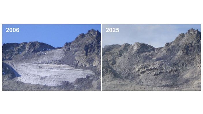 Foto gemaakt door M. Huss   - Pizolgletscher (Zwitserland)  - De Pizolgletscher is in minder dan 20 jaar compleet verdwenen