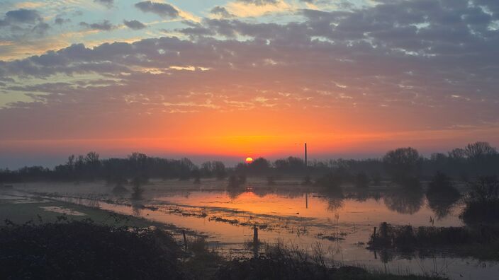 Foto gemaakt door Ton de Brabander  - Renkum - Vanochtend al een mooie zonsopkomst 