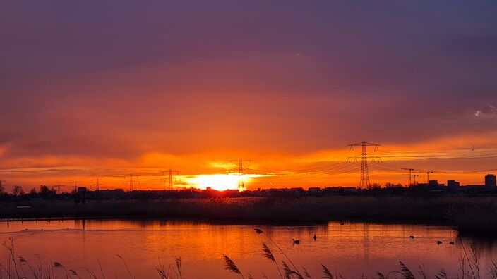 Foto gemaakt door Kees Jak - Westzaan - Een prachtige zonsopkomst in Westzaan vanochtend.