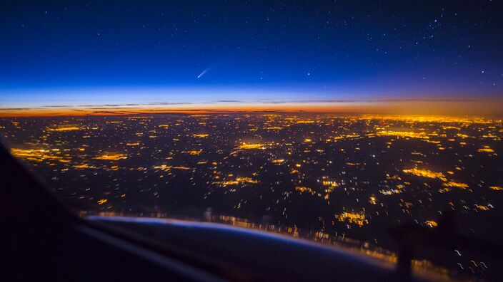 Foto gemaakt door Amar Werni - Neowise vanuit de cockpit