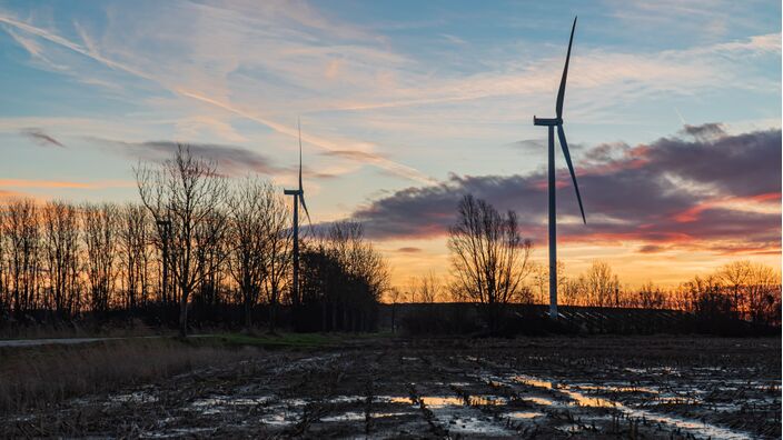 Foto gemaakt door Chris Biesheuvel - Geldermalsen - Dankzij het winderige weer deze maand is een recordhoeveelheid duurzame energie opgewekt. 