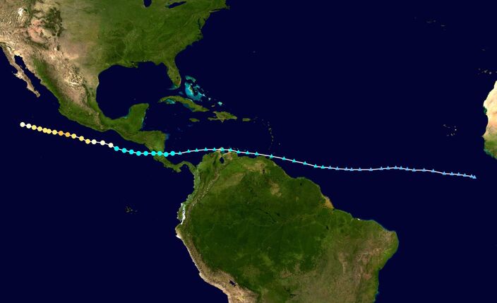 Foto gemaakt door NOAA-NHC - Midden-Amerika - Orkaan Bonnie maakte de oversteek van het Atlantische bassin naar het Pacifische bassin