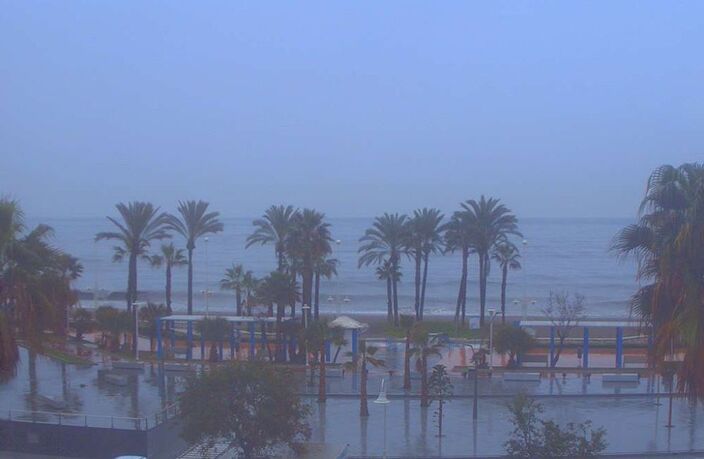 Foto gemaakt door Webcam - Malaga - In Malaga regende het vanochtend flink. 