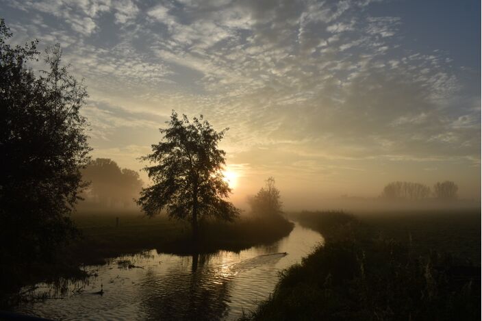 Foto gemaakt door Willem van Nunen - Helmond - Zonsopkomst in de mist. 