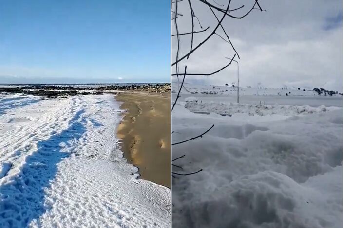 Patagonië - Zelfs de zee bevroor door de zeer koude periode. Bron: Buenos Aires Herald