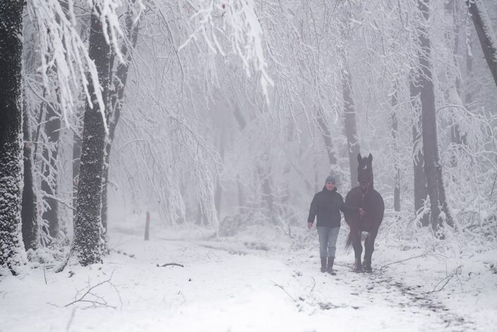 Foto gemaakt door Chris Bieheuvel - Vijlen - Een situatie met veel sneeuw in april, die ook blijft liggen, kan dat eigenlijk wel? We zetten de mogelijke sneeuw van de komende twee dagen in perspectief. 