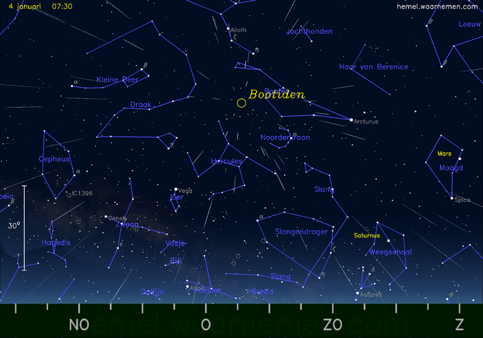 Foto gemaakt door AstroFloyd - Aan de Nederlandse hemel is de komende nacht de meteorenzwerm Boötiden te zien. Alleen het noorden maakt kans er ok iets van mee te krijgen.