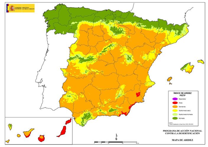 Foto gemaakt door Spaanse ministerie van milieu - Spanje - Steeds grotere delen van Spanje zijn in nood en dreigen aan verwoestijning ten prooi te vallen. Zo’n driekwart van het Spaanse grondgebied loopt al gevaar. 
