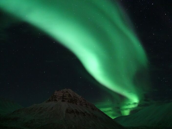 Foto gemaakt door Daan van den Broek - Noorderlicht op Spitsbergen, november 2018.