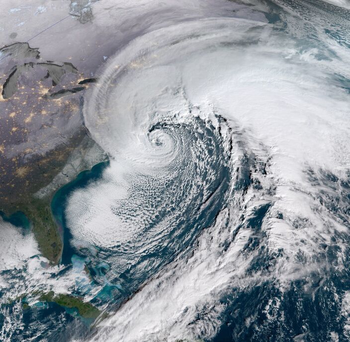 Foto gemaakt door NOAA - Het lagedrukgebied dat vroeg in januari 2018 een Nor'easter bracht. 